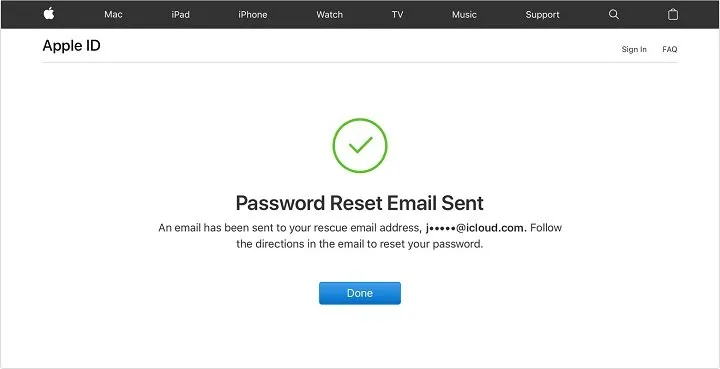 password recovery of apple